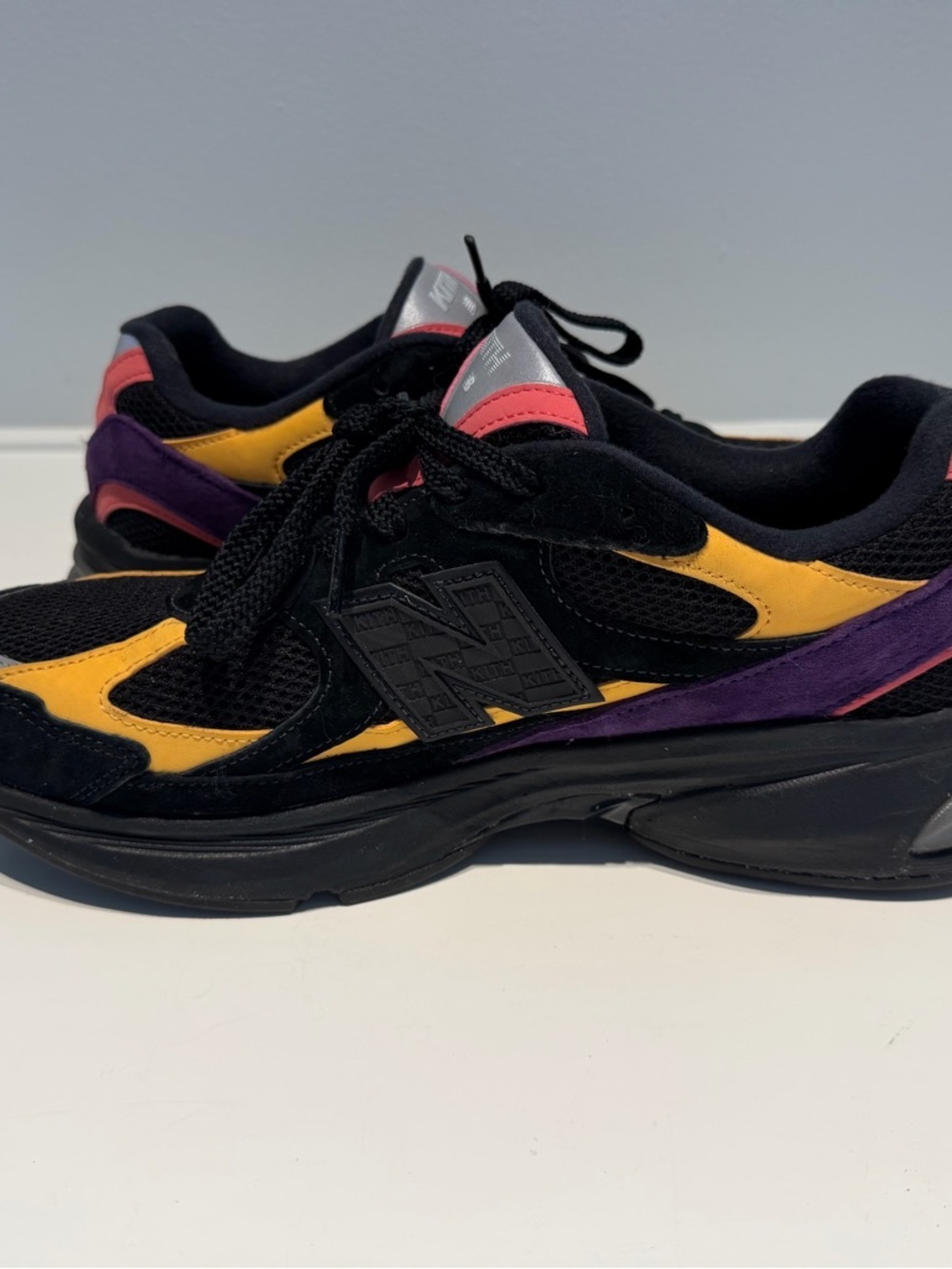 KITH / New Balance Black Yellow Purple Accent Runner - Men's size 10 - Picture 8 of 9